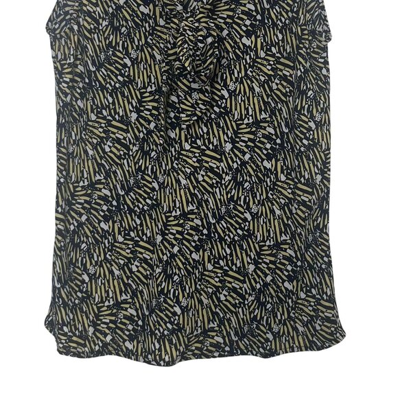 Evan Picone Black Label Sleeveless Patterned Blouse Womens XS Blue Yellow New - Picture 4 of 8